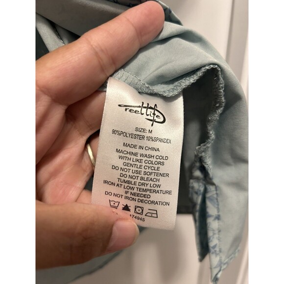 Reel Life Fishing Vented Shirt Mens Size Medium Blue Outdoor Camping Casual Dri - Picture 4 of 6